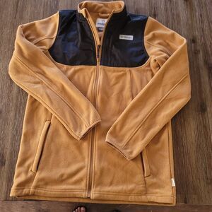 Magellan Outdoors Size Boys Youth XL 18-20 Tan And Black Fleece Jacket Full Zip